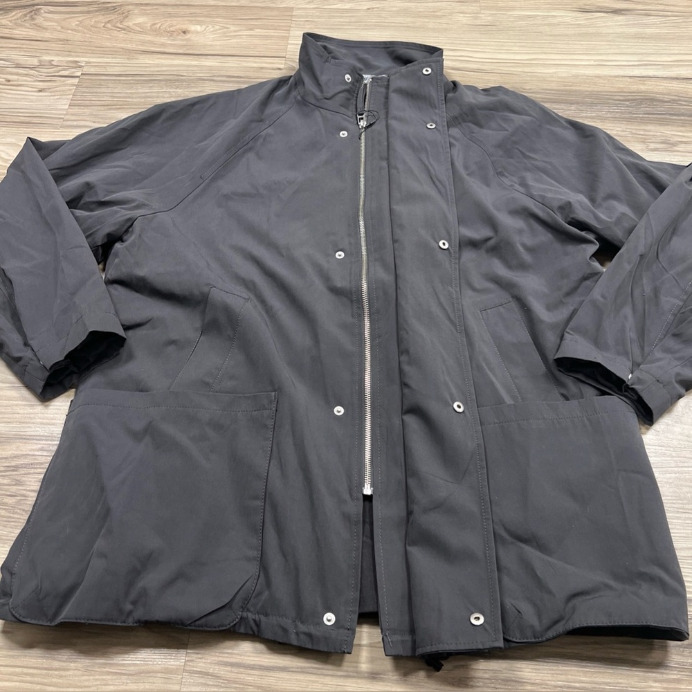 Zara Cotton Zip Up Snap Jacket Large Pockets Dark Gray Men’s Medium NWOT